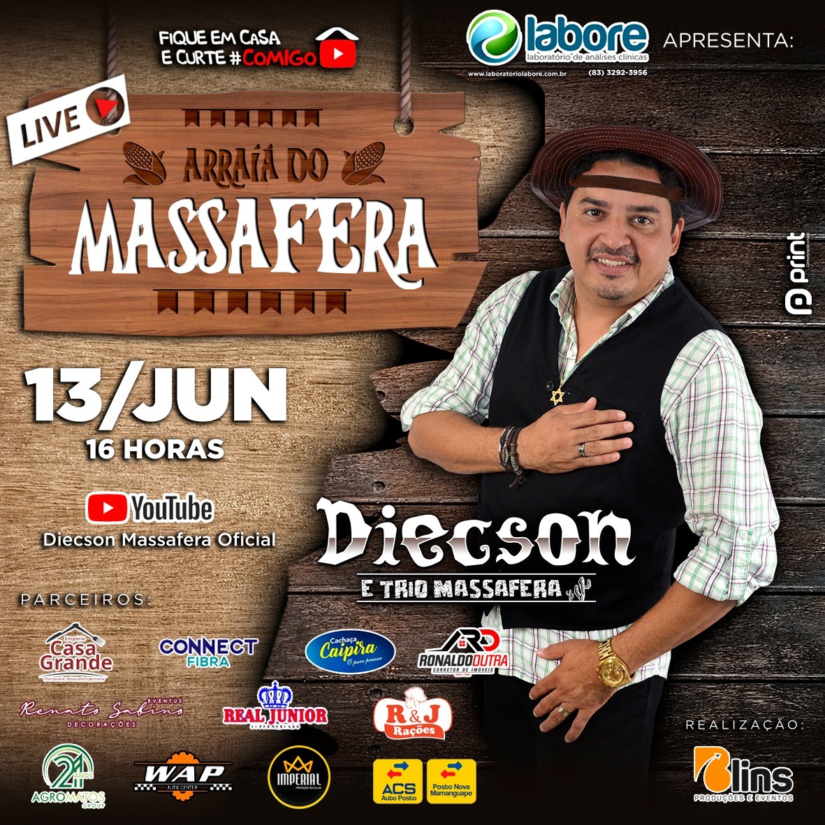 1º Arraiá do Massafera – Live (13/06/2020) - Arte Principal